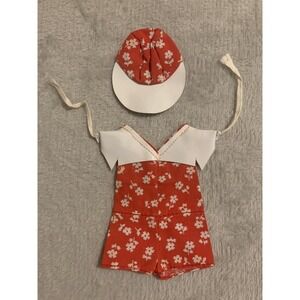 Barbie‎ Vintage 1978 Best Buy Red/White Floral Romper & Matching Hat 2220 Vinyl